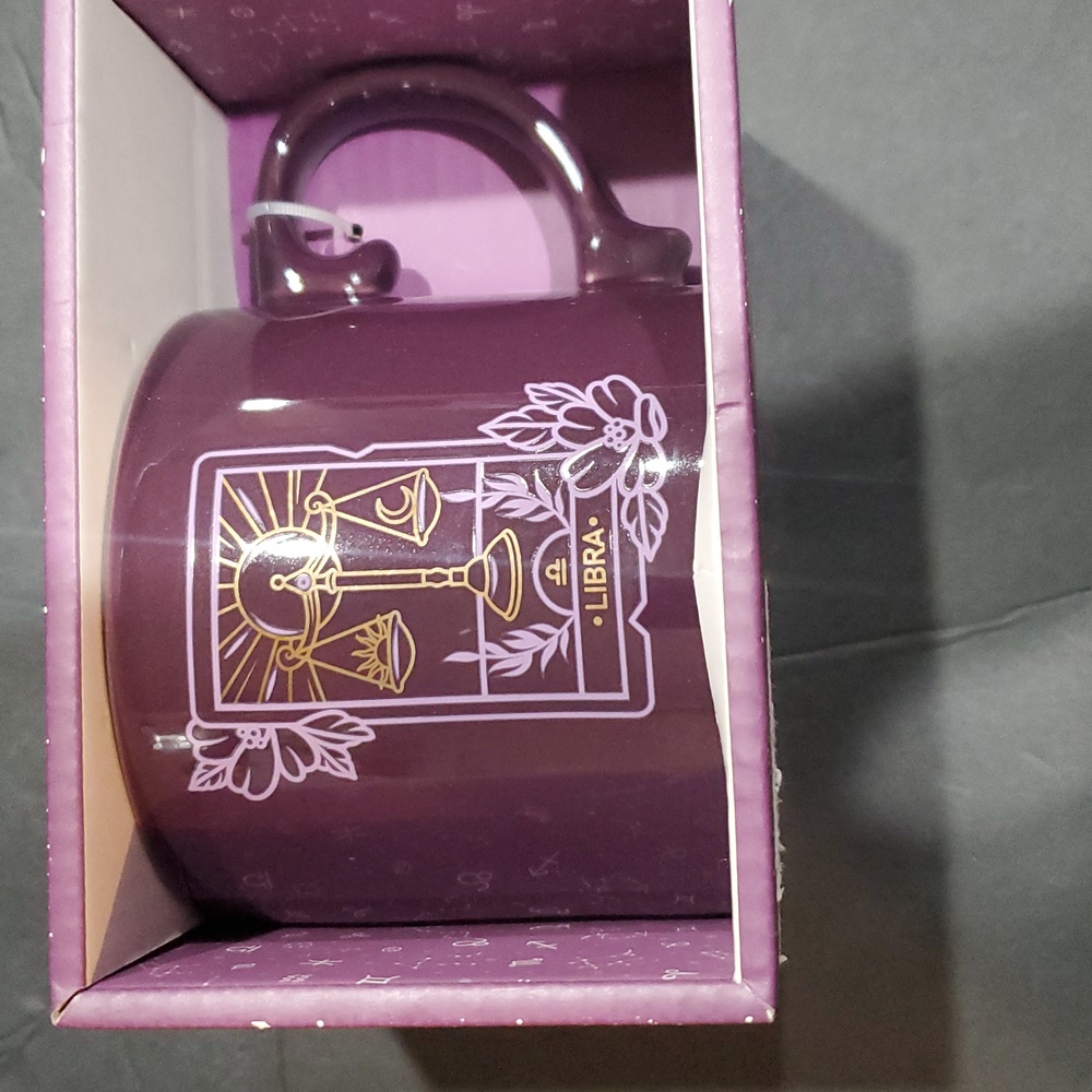 Libra zodiac deep purple coffee mug cup brand‎ new
